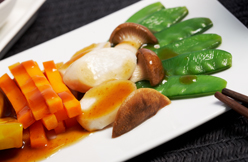Stir fried mixed vegetable with Cha Siu sauce